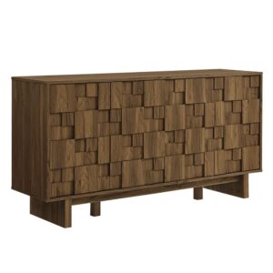 Owen 59 Inch 4 Door Geometric Sideboard by Modway in Walnut by Modway