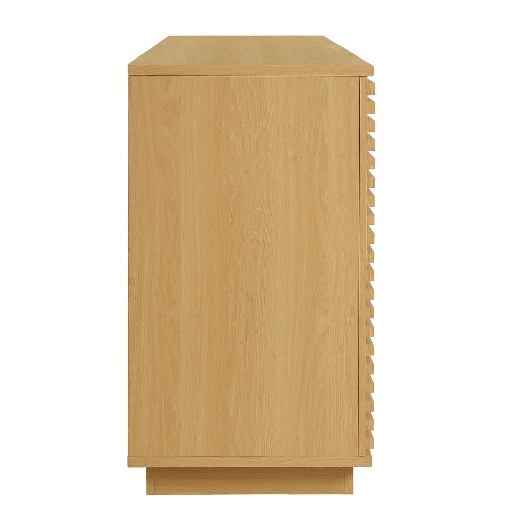Render 4-Door Fluted Sideboard Cabinet TV Stand in Oak by Modway - Image 4