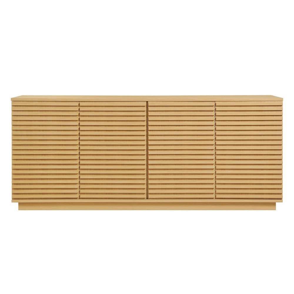 Render 4-Door Fluted Sideboard Cabinet TV Stand in Oak by Modway - Image 5