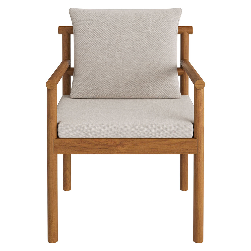 Eleni Outdoor Patio Teak Wood Rope Dining Chair in Natural Sail by Modway - Image 6