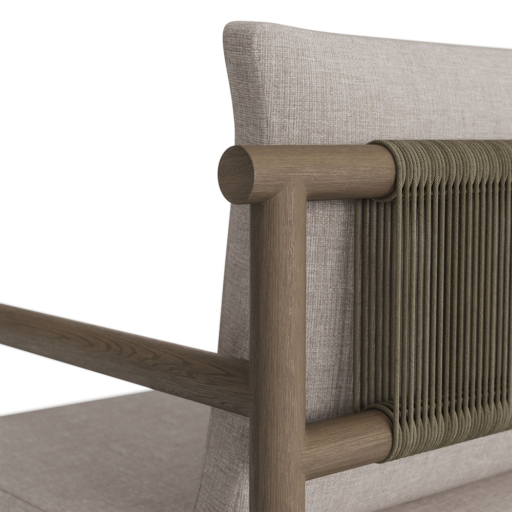 Eleni Outdoor Patio Teak Wood Rope Dining Chair in Weathered Gray Pebble by Modway - Image 7