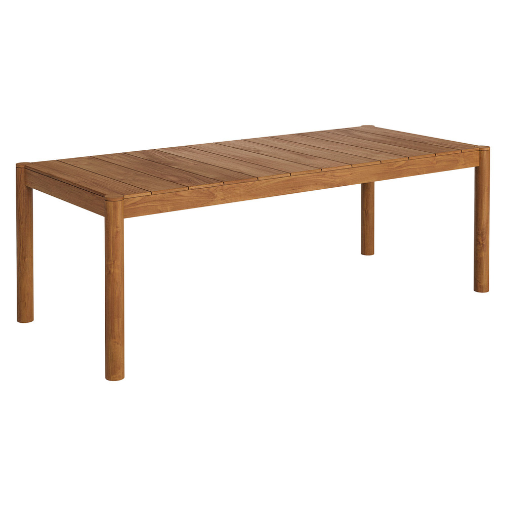 Eleni 89-Inch Outdoor Patio Teak Wood Dining Table in Natural by Modway