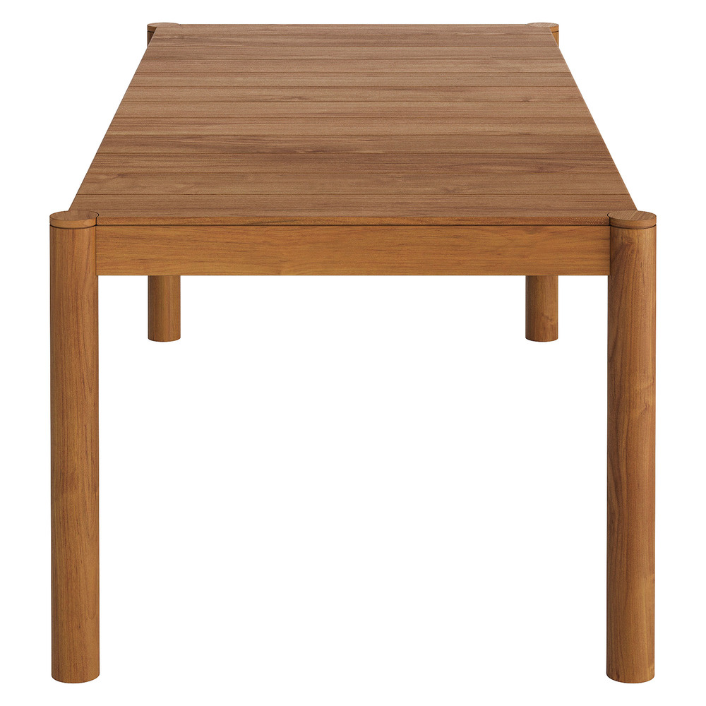 Eleni 89-Inch Outdoor Patio Teak Wood Dining Table in Natural by Modway - Image 4