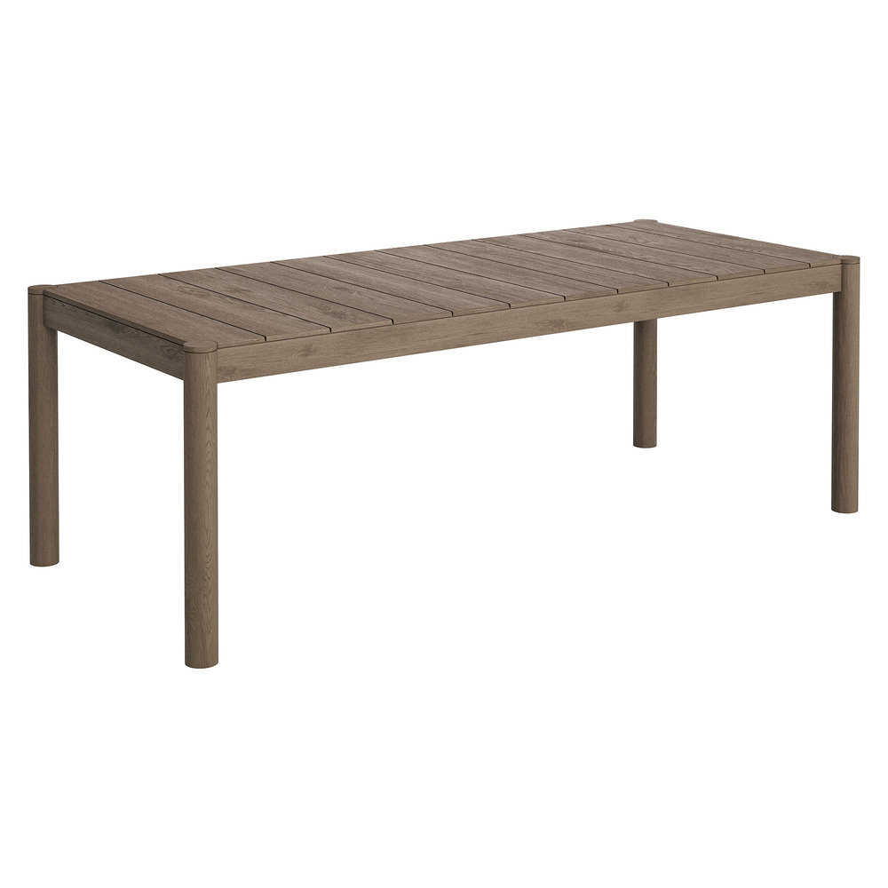 Eleni 89-Inch Outdoor Patio Teak Wood Dining Table in Weathered Gray by Modway
