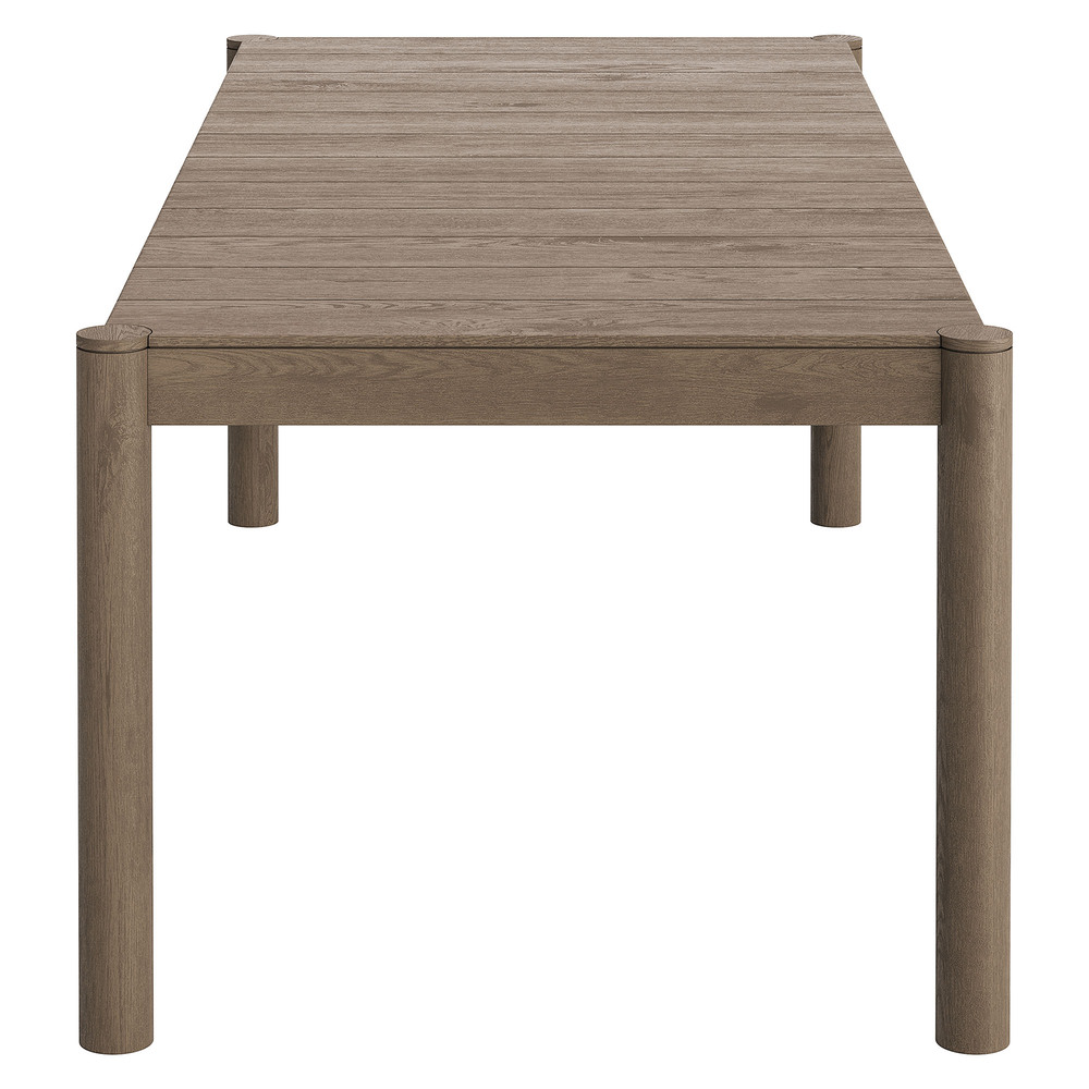 Eleni 89-Inch Outdoor Patio Teak Wood Dining Table in Weathered Gray by Modway - Image 4