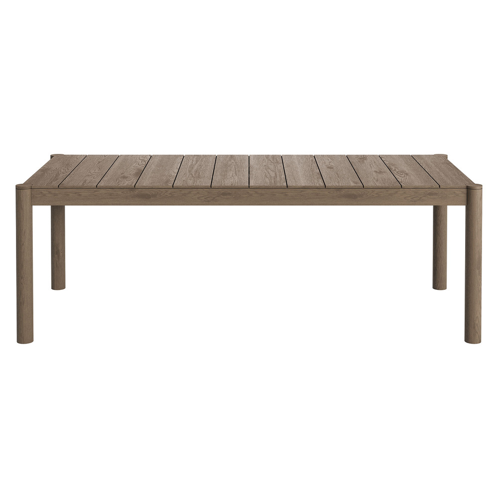 Eleni 89-Inch Outdoor Patio Teak Wood Dining Table in Weathered Gray by Modway - Image 5