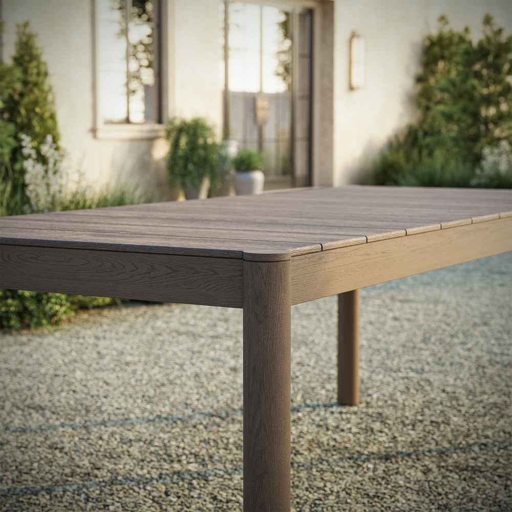 Eleni 89-Inch Outdoor Patio Teak Wood Dining Table in Weathered Gray by Modway - Image 9