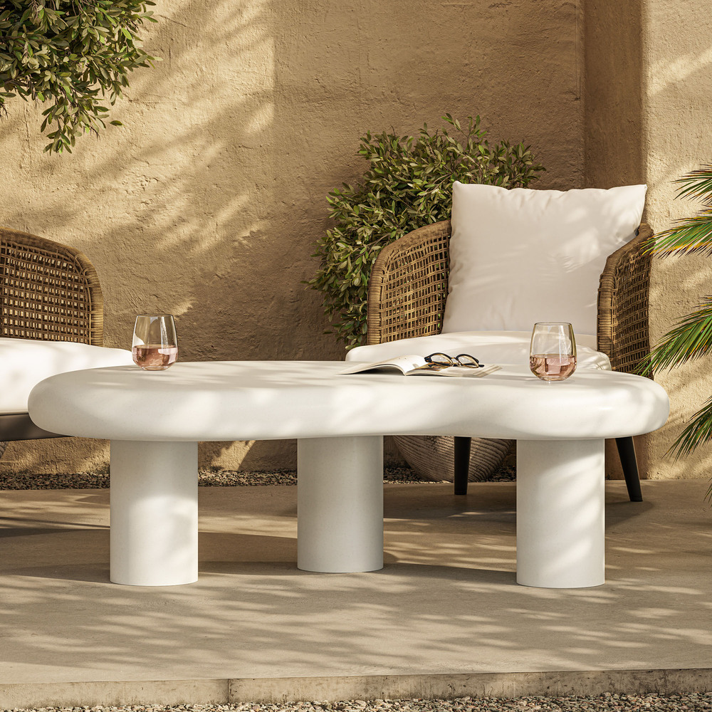 Elowen Outdoor Patio Coffee Table in White by Modway - Image 10
