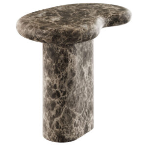 Elowen Outdoor Patio Faux Marble Side Table in Dark Emperador Marble by Modway