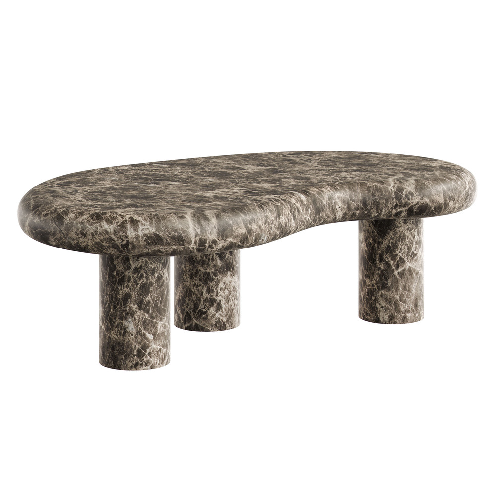 Elowen Outdoor Patio Faux Marble Coffee Table in Dark Emperador Marble by Modway