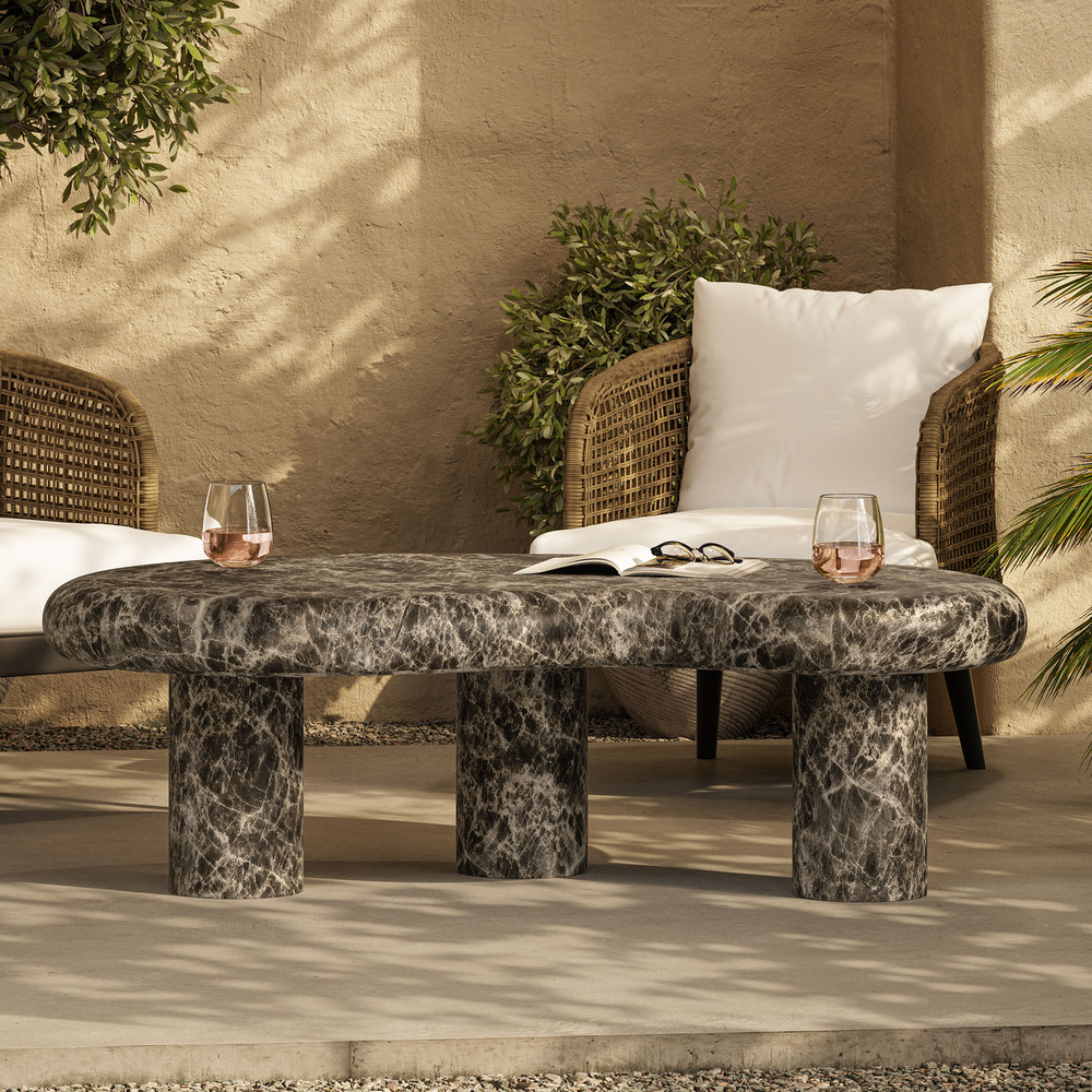 Elowen Outdoor Patio Faux Marble Coffee Table in Dark Emperador Marble by Modway - Image 10