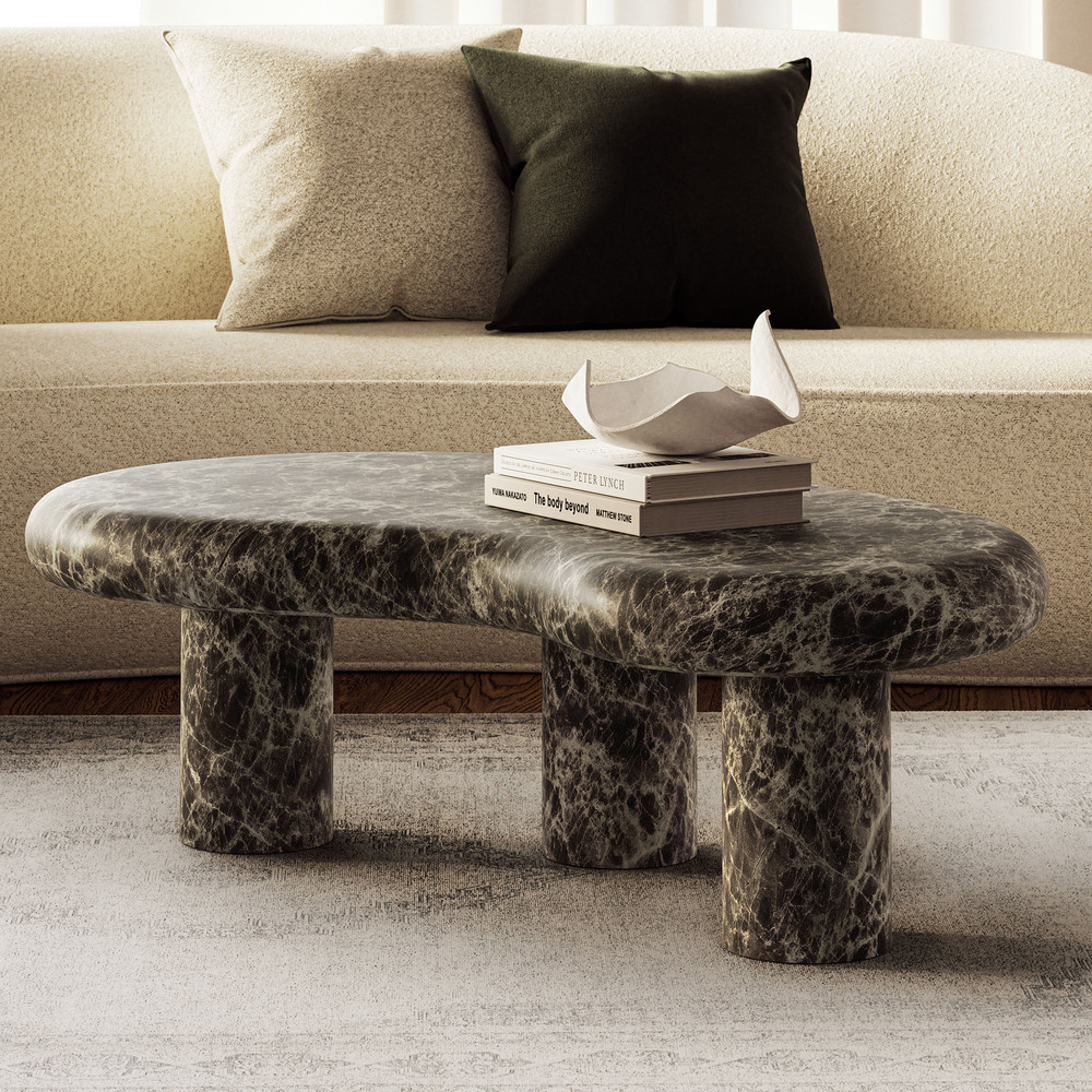 Elowen Outdoor Patio Faux Marble Coffee Table in Dark Emperador Marble by Modway - Image 9