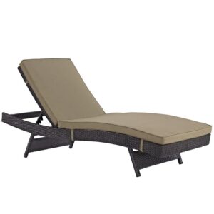Peer Outdoor Patio Chaise in Espresso Mocha by Modway