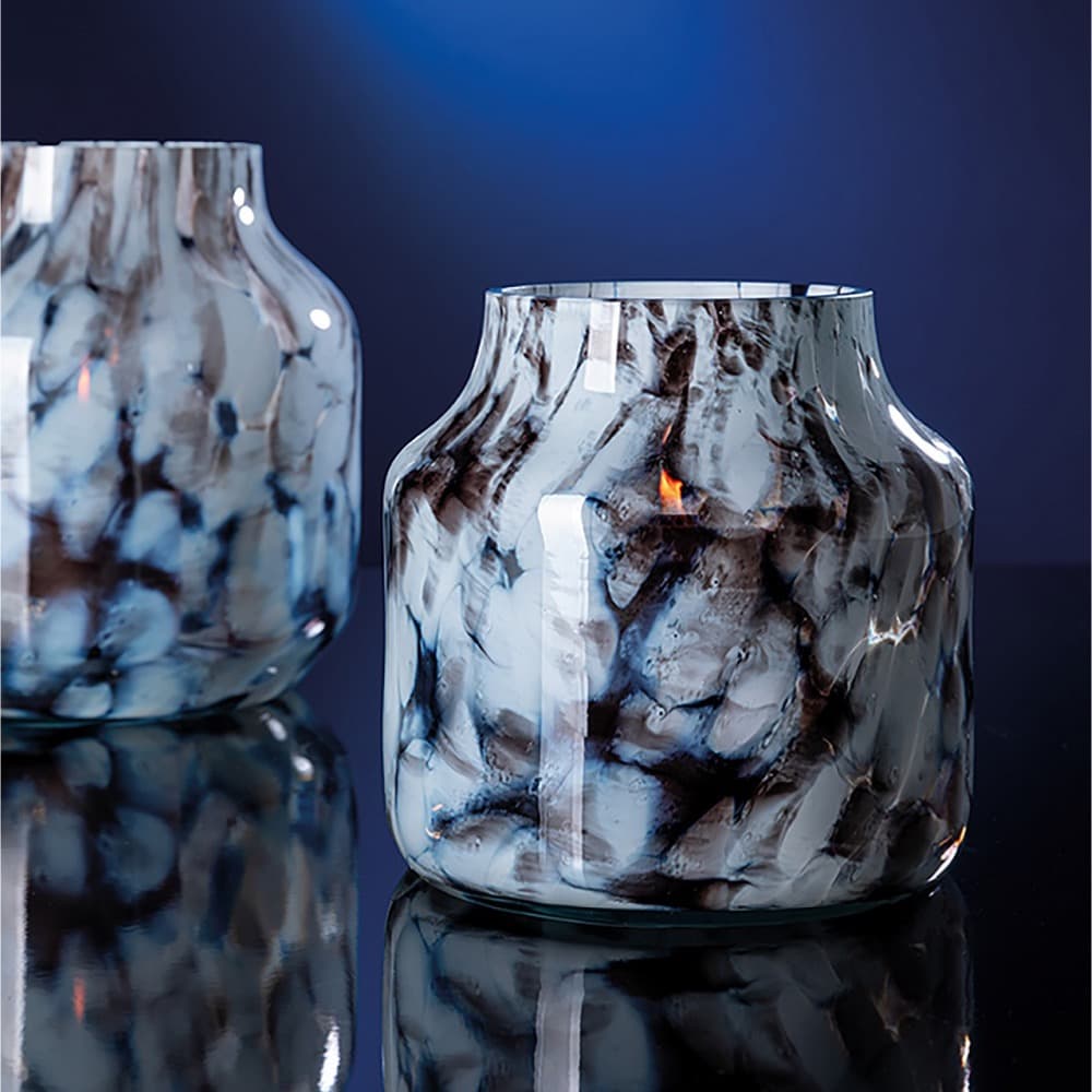 Pantea Lantern Glass Brown & White Smooth Vase by BIDKhome - Image 7
