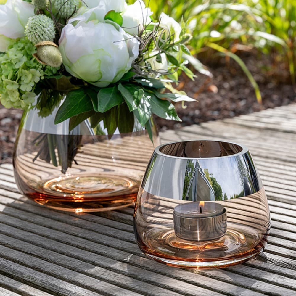Bella Sand Tealight Holder Silver Foil in 2 Sizes by BIDKhome - Image 2