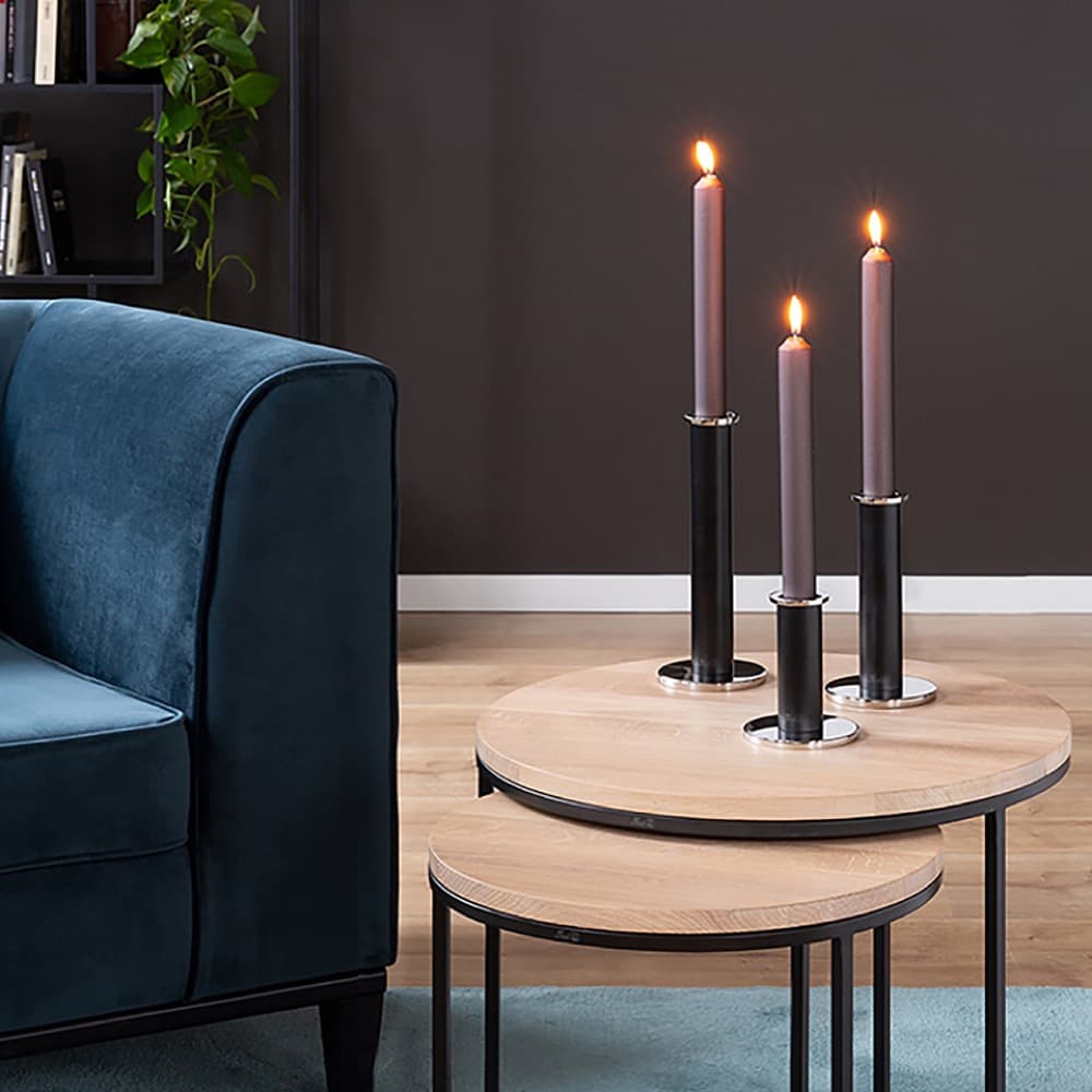 Strato Powder Coated Smooth Candle Holders in 2 Sizes by BIDKhome - Image 2