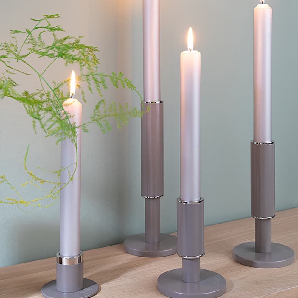 Ritmo Candle Holder Powder Coated Smooth Silver by BIDKhome - Image 6