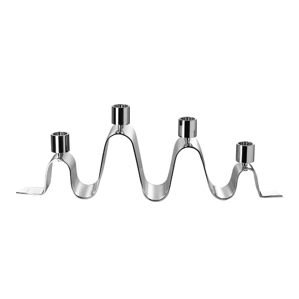 Hilara Candle Holder Nickel Silver 4-Burner by BIDKhome