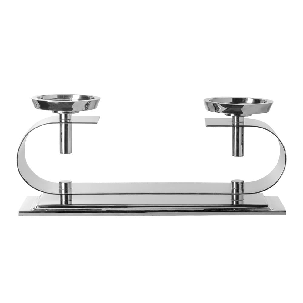 Twinson Candle Holder 2-Light Nickel Plated Silver by BIDKhome