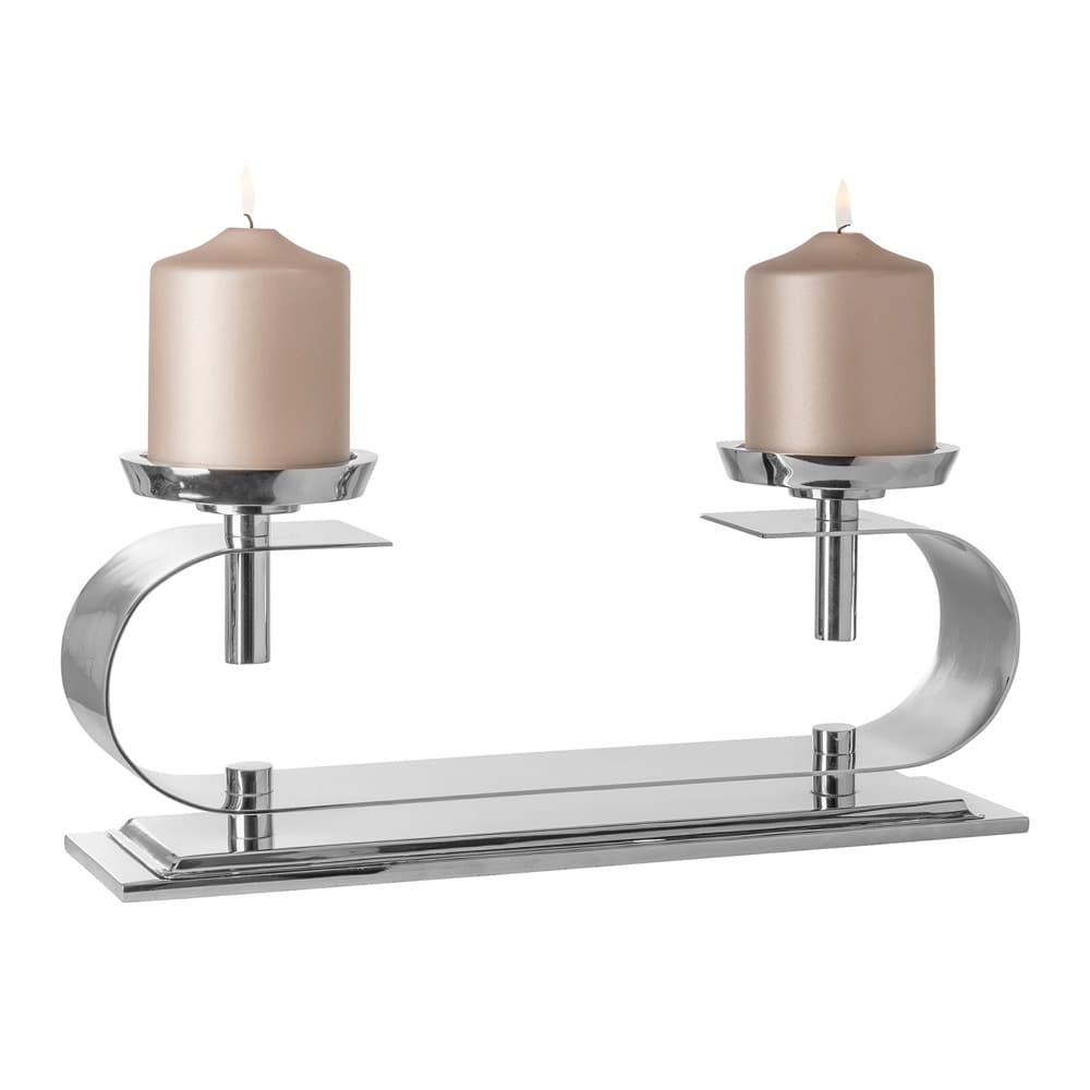 Twinson Candle Holder 2-Light Nickel Plated Silver by BIDKhome - Image 2