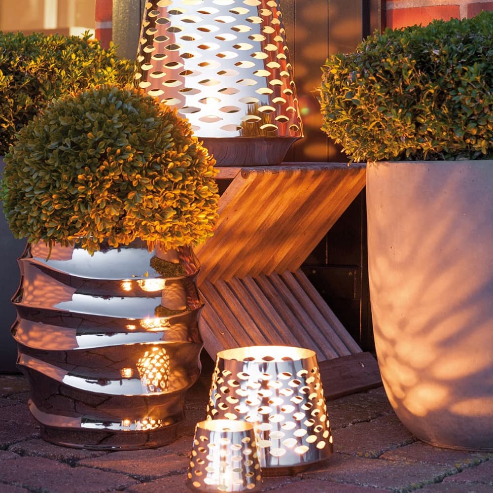 Luma Silver Stainless Steel Lanterns in 2 Sizes by BIDKhome - Image 5