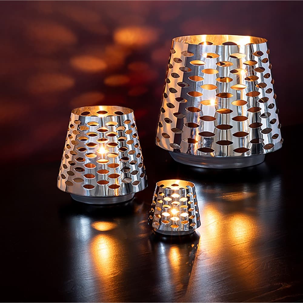 Luma Silver Stainless Steel Lanterns in 2 Sizes by BIDKhome - Image 7