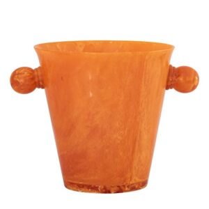 Orange Resin Ice Bucket with Handles by BIDKhome