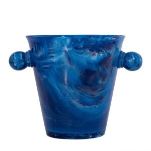 Blue Resin Ice Bucket with Handles by BIDKhome