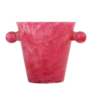 Pink Resin Ice Bucket with Handles by BIDKhome