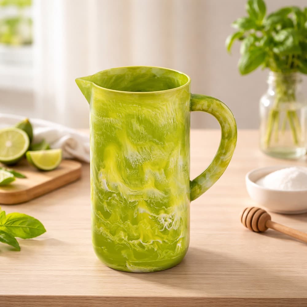 Green Resin Pitcher by BIDKhome - Image 5