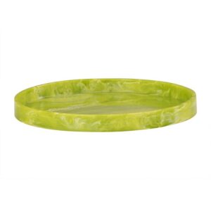 Lg Green Resin Round Tray by BIDKhome