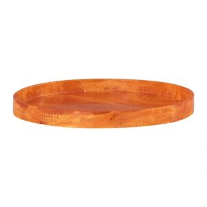 Lg Orange Resin Round Tray by BIDKhome