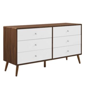 Transmit 60" Dresser by Modway in Walnut White by Modway