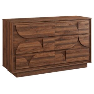 Bulwark 6-Drawer Dresser by Modway in Walnut by Modway