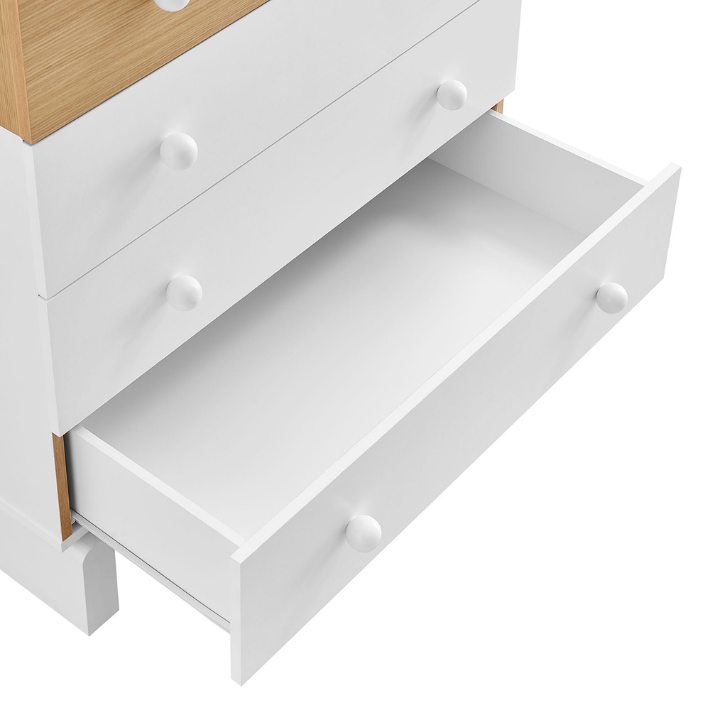 Nolia 6-Drawer Color Block Dresser Chest by Modway in Oak White by Modway - Image 7