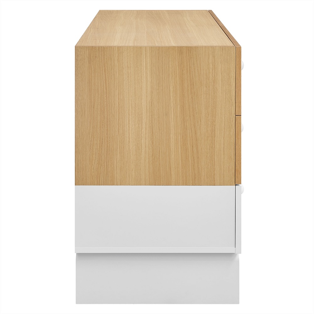 Nolia 6-Drawer Color Block Dresser in Oak White by Modway - Image 4