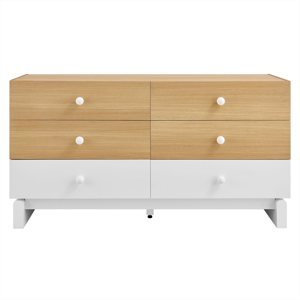 Nolia 6-Drawer Color Block Dresser in Oak White by Modway - Image 5