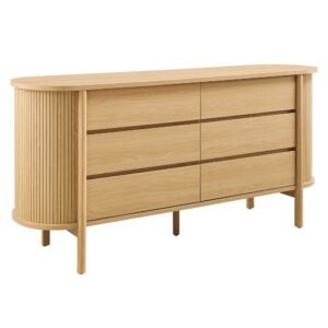 Cadence 6-Drawer Curved Dresser by Modway in Oak by Modway