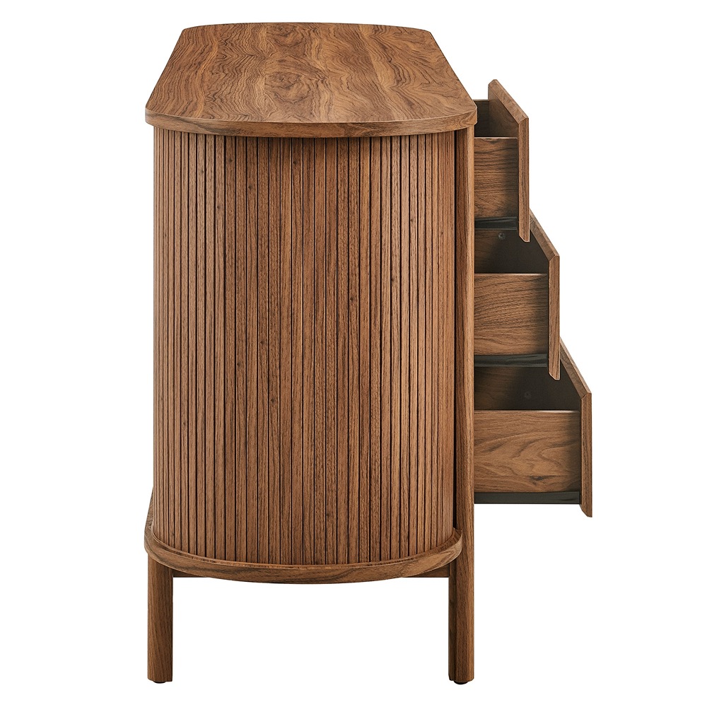Cadence 6-Drawer Curved Dresser in Walnut by Modway - Image 5