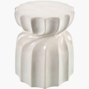 Alexia Cream Ceramic Garden Stool by Livabliss