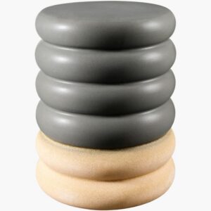 Bizen Gray Ceramic Garden Stool by Livabliss