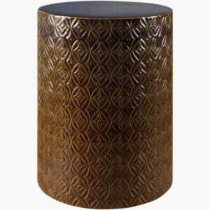 Brick Lane Brown Ceramic Garden Stool by Livabliss