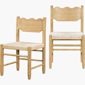 Arista Ash Wood Veneer Dining Chair Set by Livabliss