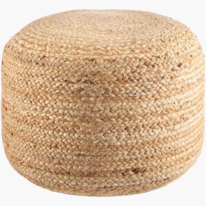 Budapest Beige Jute Pouf by Livabliss