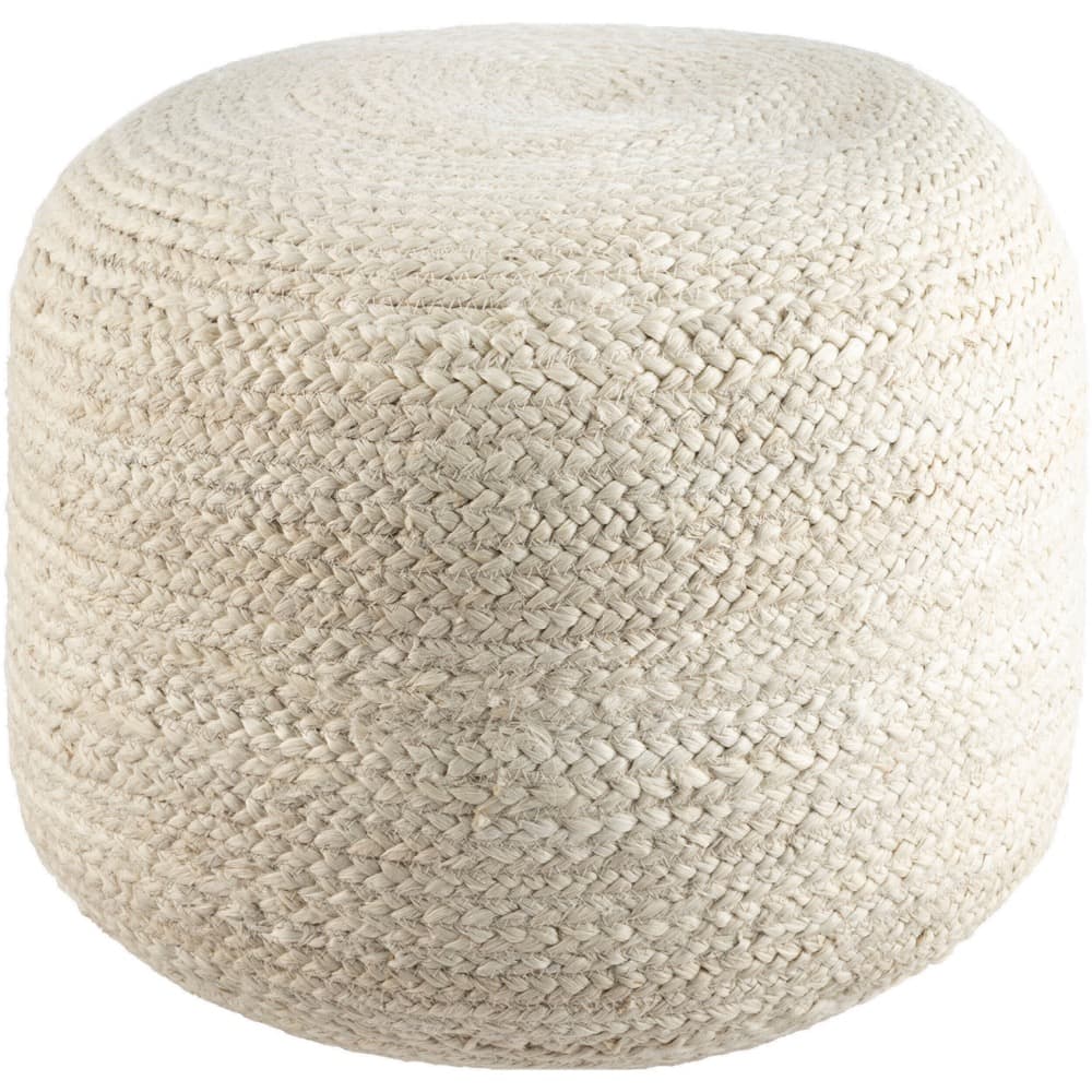 Budapest Ivory Jute Pouf by Livabliss