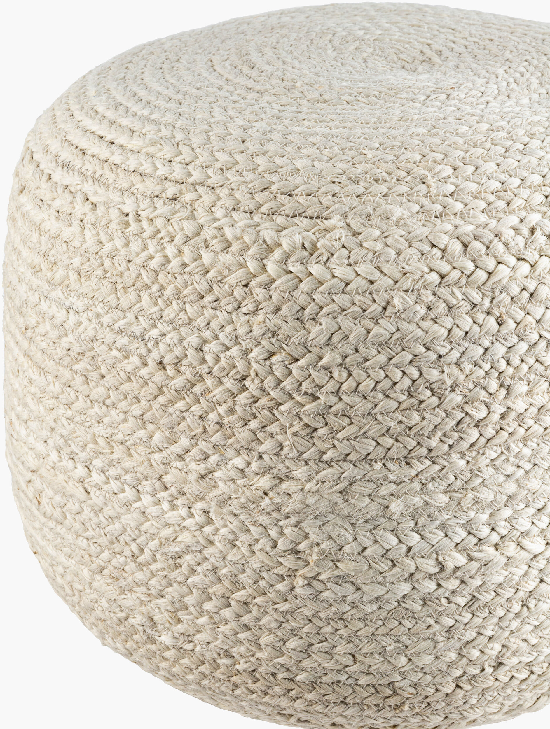 Budapest Ivory Jute Pouf by Livabliss - Image 2