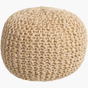Bermuda Wheat Jute Pouf by Livabliss