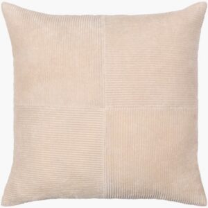 Corduroy Quarters Light Beige Pillow by Livabliss