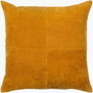 Corduroy Quarters Mustard Pillow by Livabliss