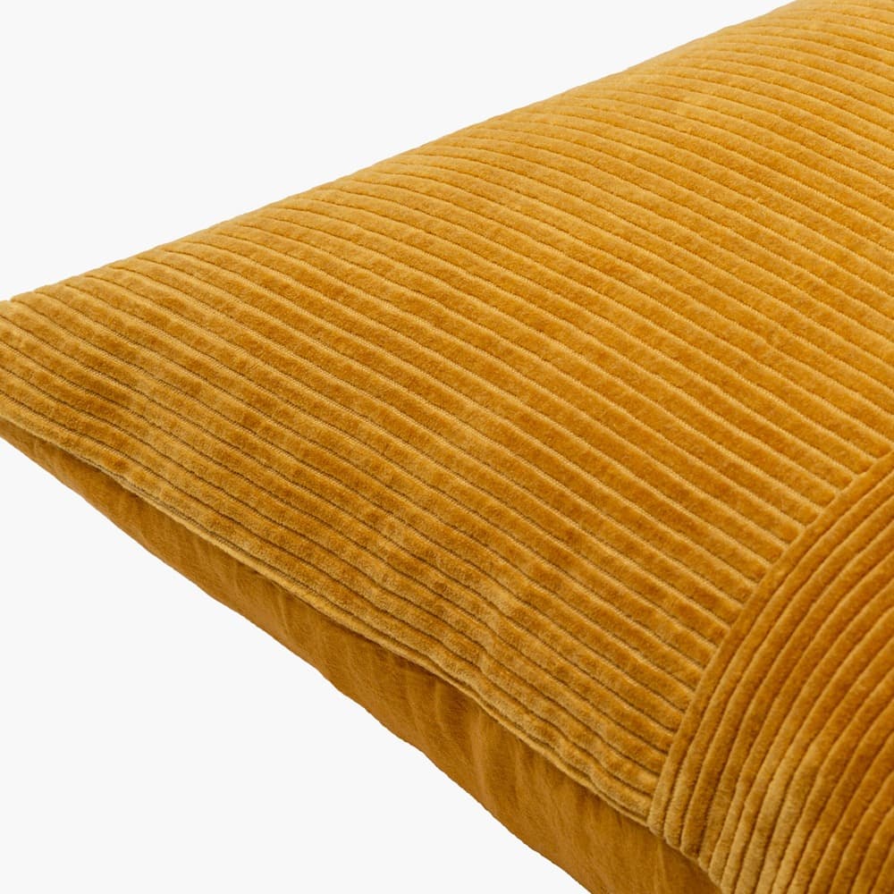 Corduroy Quarters Mustard Pillow by Livabliss - Image 2